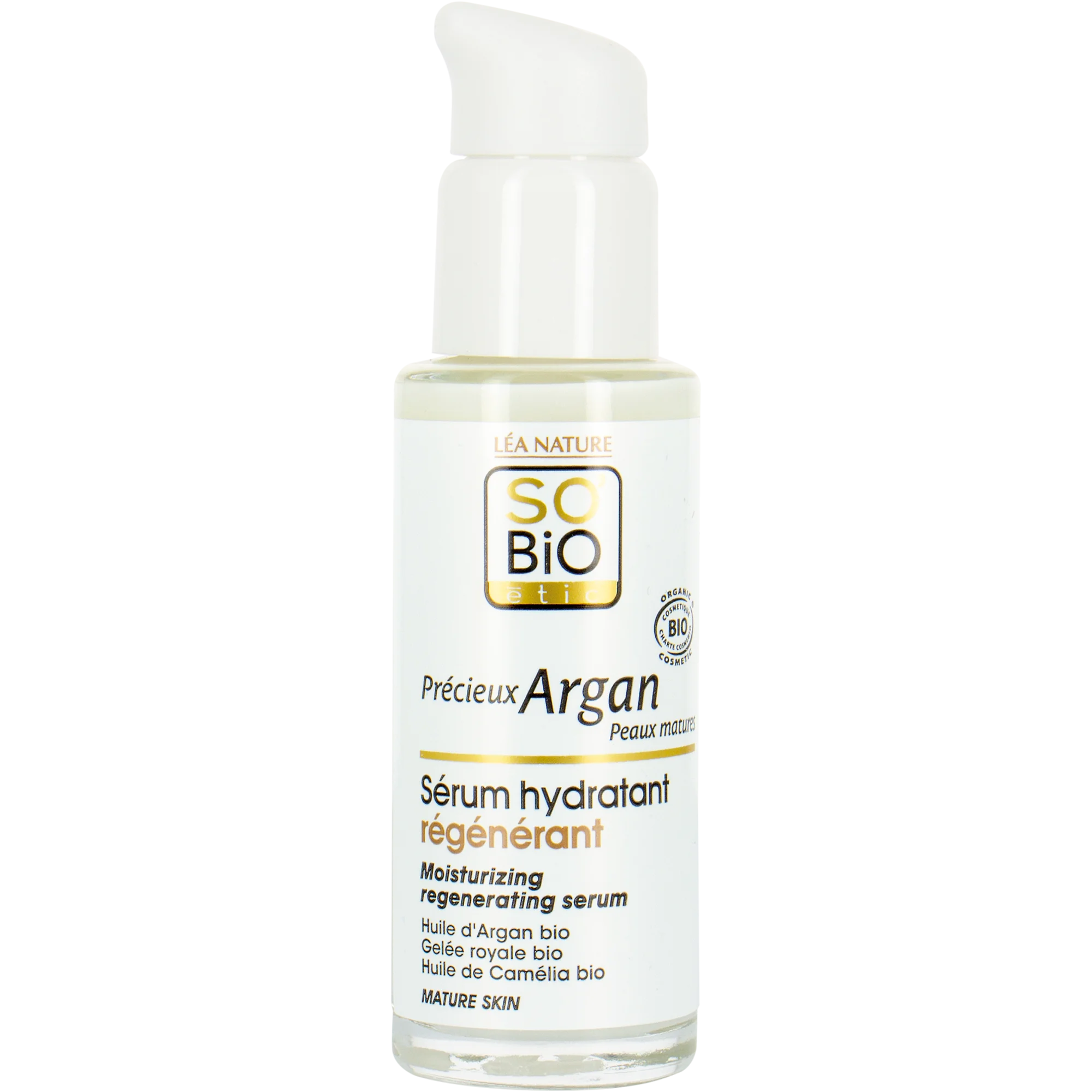 SO’BiO étic Anti-Age Precieux Argan Sérum hidratante e regenerador GOLD BIO (30 ml) - com ácido hialurónico