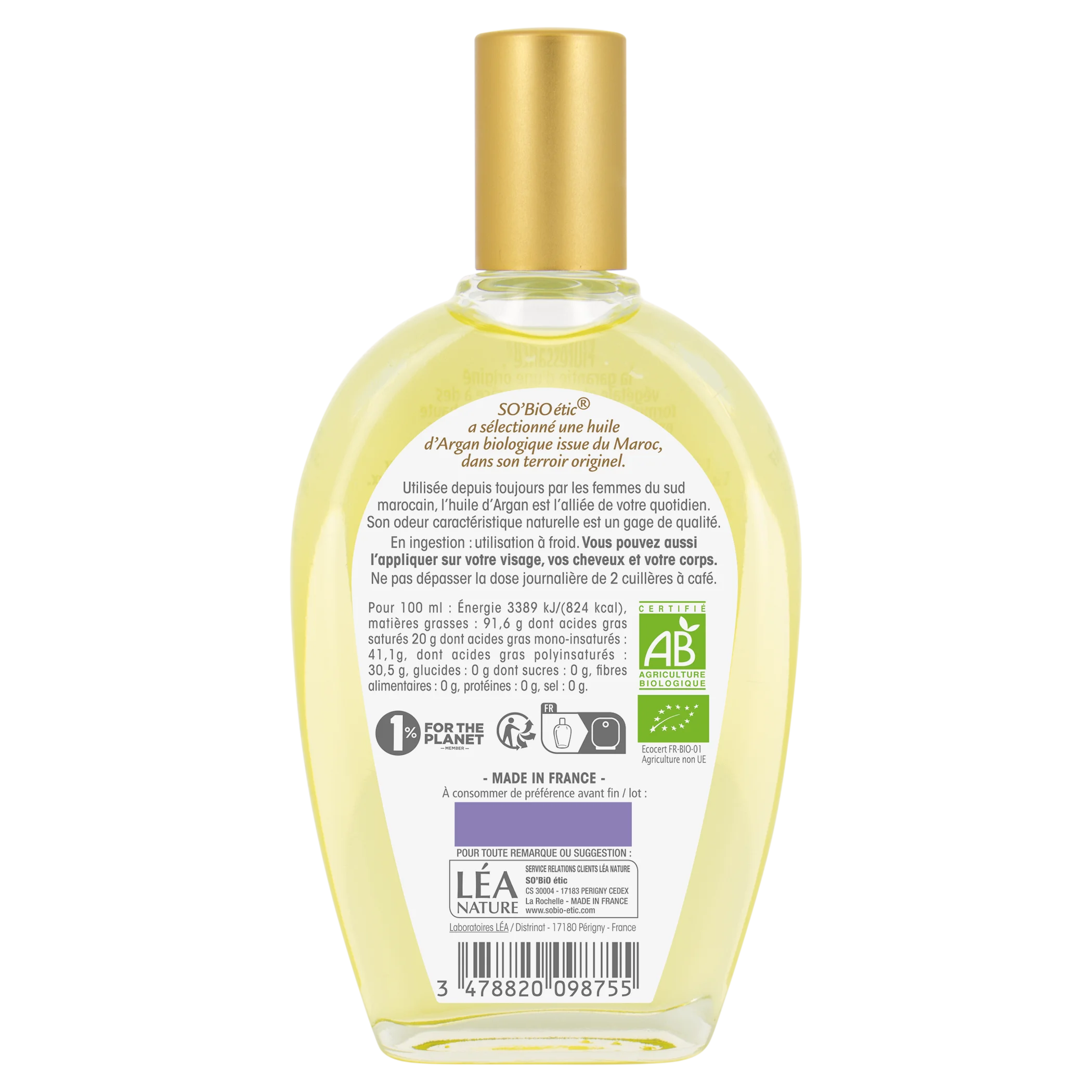 SO’BiO étic Óleo de argão BIO (50 ml) - elixir da juventude e beleza