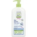 SO’BiO étic BABY Gel de lavagem para crianças - extra suave para corpo e cabelo BIO (500 ml) - não arde nos olhos