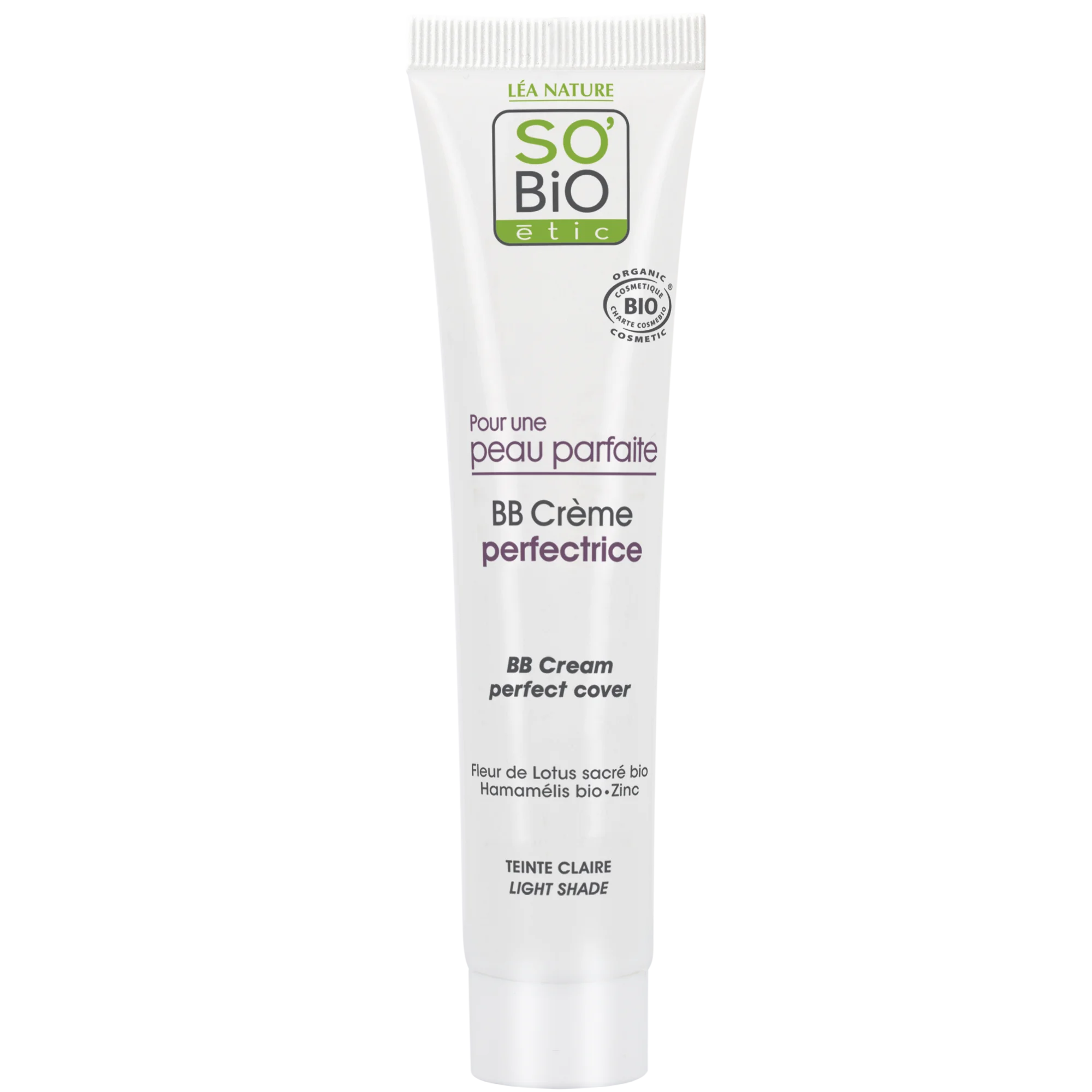 SO’BiO étic BB Cream para uma pele perfeita - tonalidade Light BIO (40 ml) - com extrato de flor de lótus