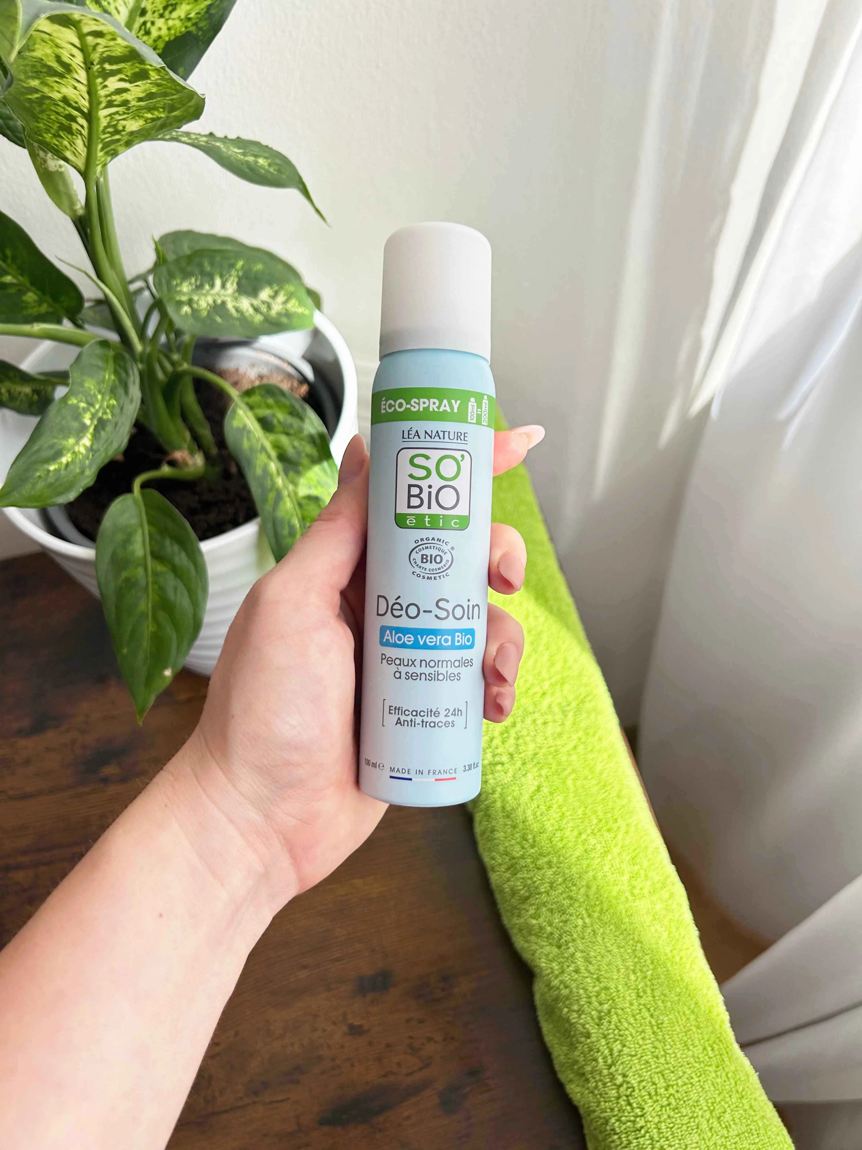 SO’BiO étic Desodorizante natural ECO SPRAY 24h - Aloe vera BIO (100 ml) - eficaz até 24 horas