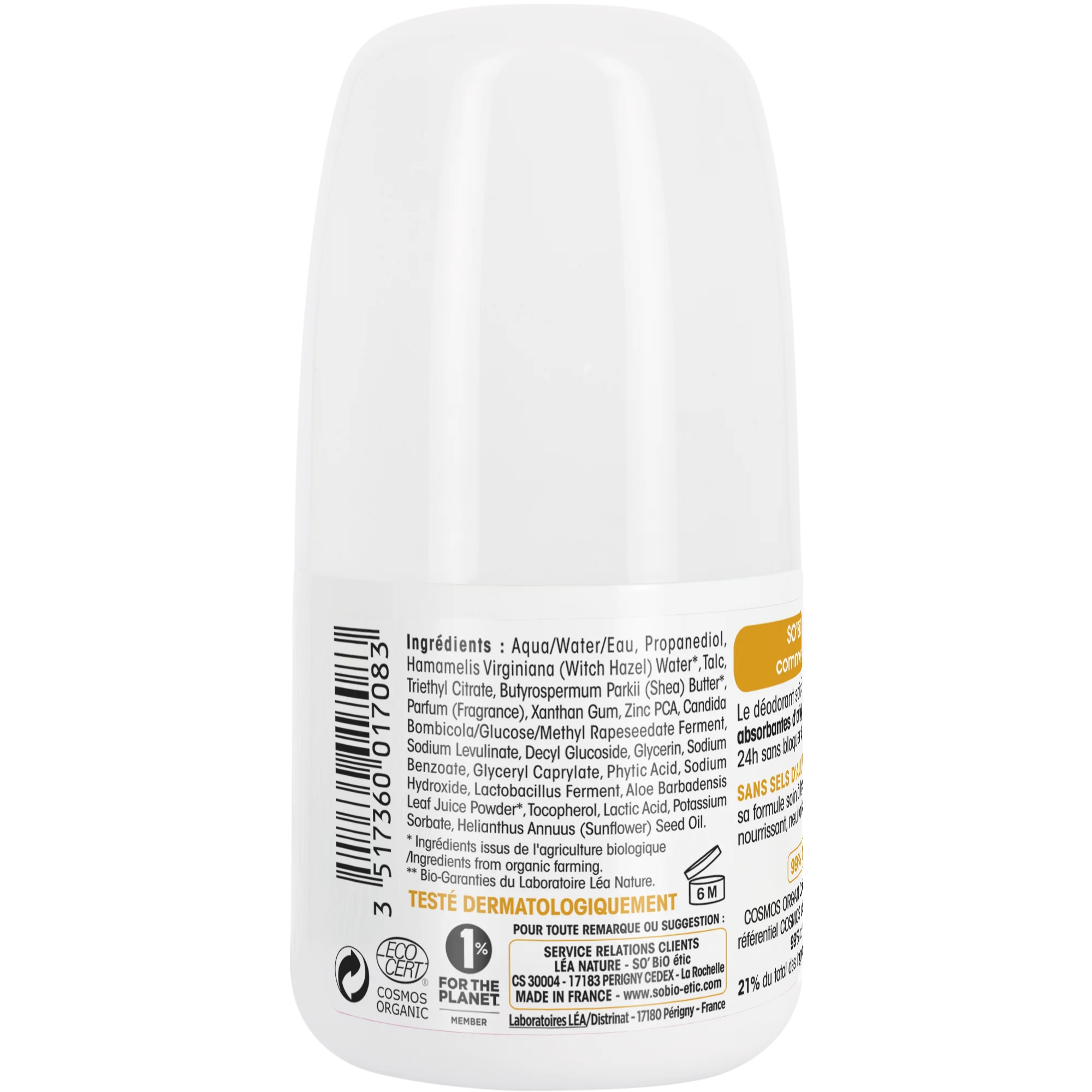 SO’BiO étic Desodorizante roll-on 24h Nutrition+ com karité BIO (50 ml) - eficaz até 24 horas