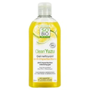 SO’BiO étic Gel de limpeza anti-imperfeições - Clean Yuzu BIO (200 ml) - ideal para pele oleosa