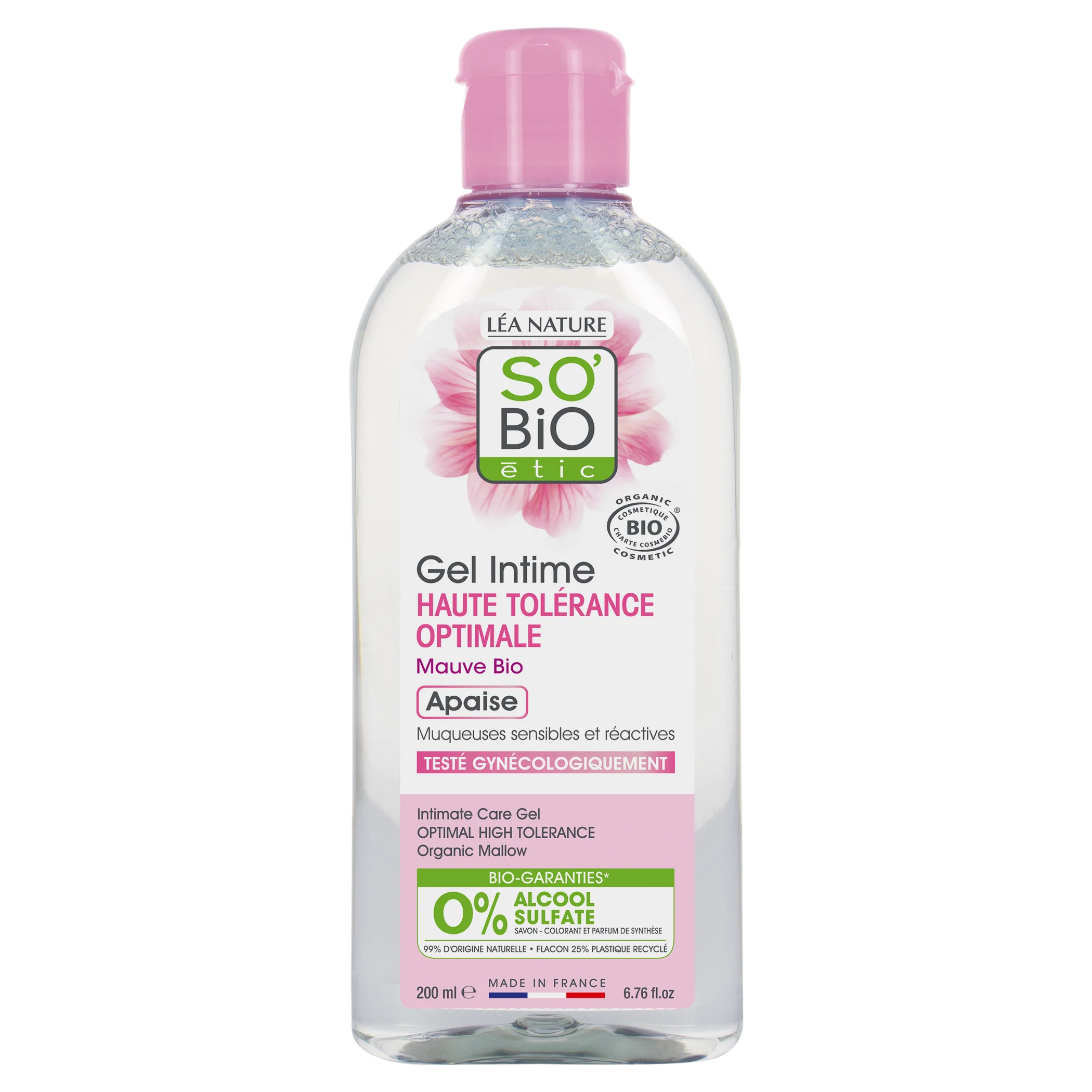 SO’BiO étic Gel de higiene íntima hipoalergénico BIO (200 ml) - com extrato de malva-comum
