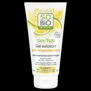 SO’BiO étic Gel esfoliante facial - Clean Yuzu BIO (150 ml) - ideal para pele oleosa