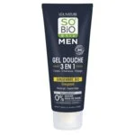 SO’BiO étic Gel de Duche MEN 3 em 1 - Gengibre BIO Energizante (200 ml) - para Corpo, Rosto e Cabelo