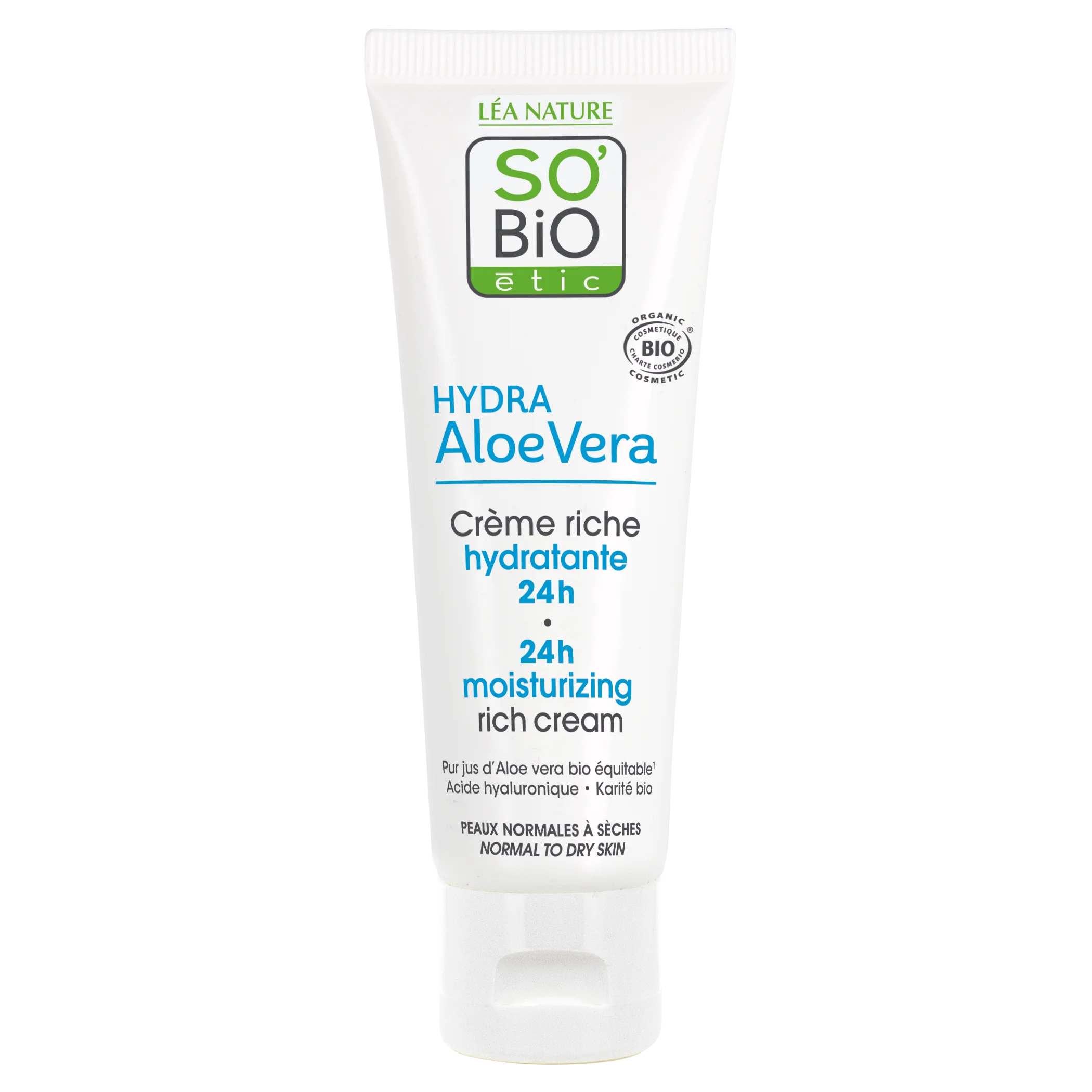 SO’BiO étic Creme de dia intensamente hidratante com Aloe vera BIO (50 ml) - com ácido hialurónico