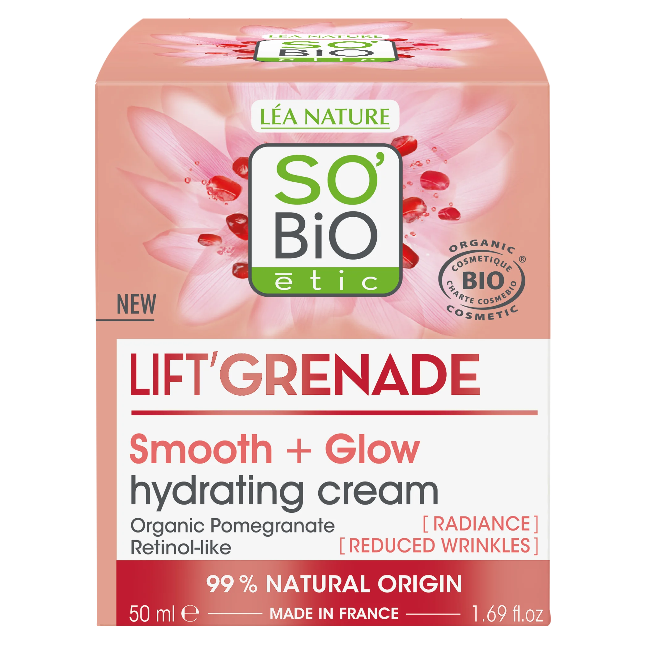 SO’BiO étic Creme de dia iluminador anti-rugas Lift'Grenade BIO (50 ml) - com romã