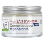 SO’BiO étic Creme noturno regenerador com leite de burra BIO (50 ml) - textura batida