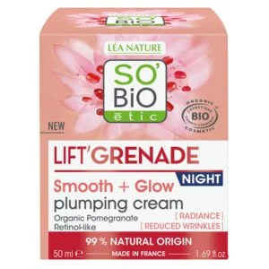 SO’BiO étic Creme noturno iluminador antirrugas Lift'Grenade BIO (50 ml) - com romã
