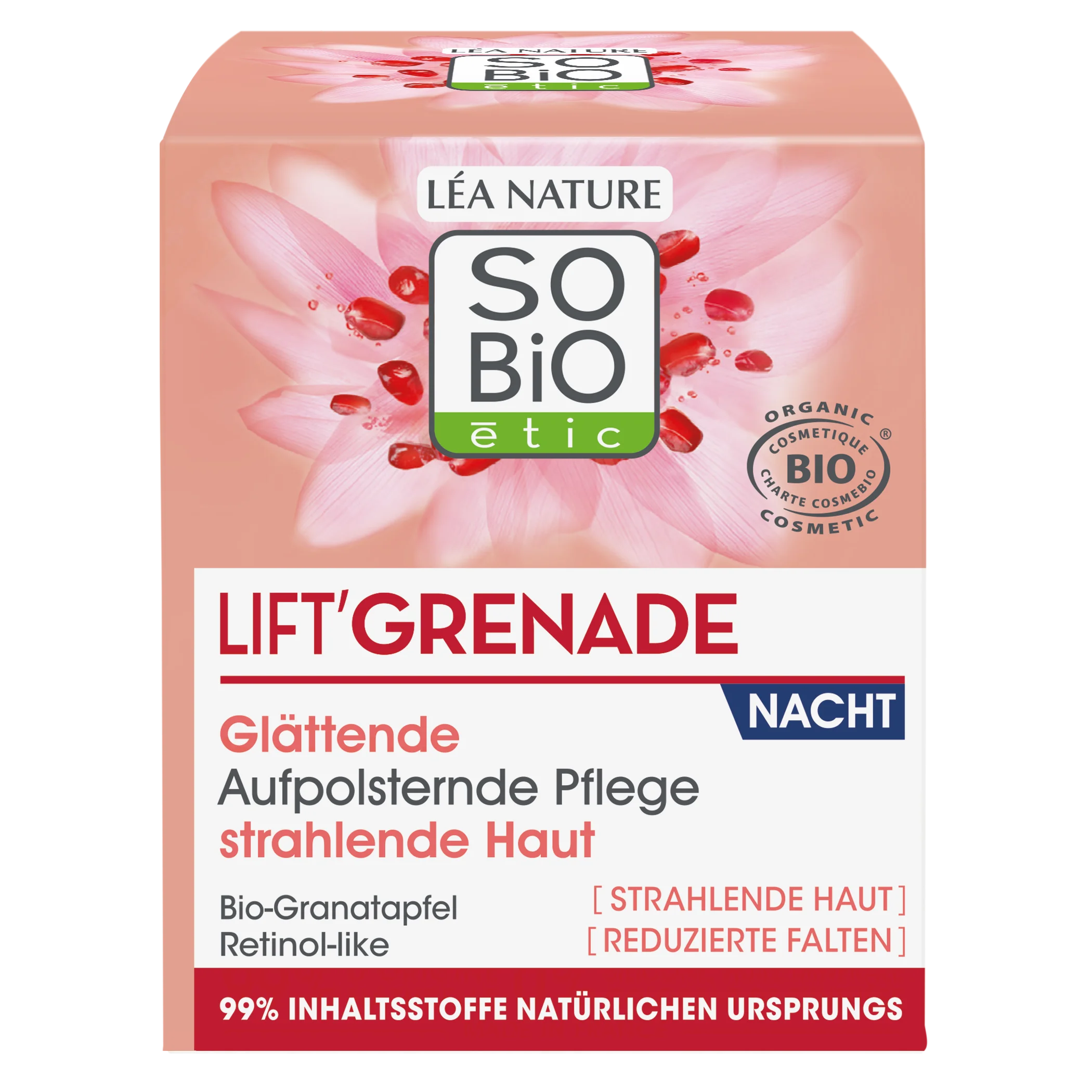 SO’BiO étic Creme noturno iluminador antirrugas Lift'Grenade BIO (50 ml) - com romã