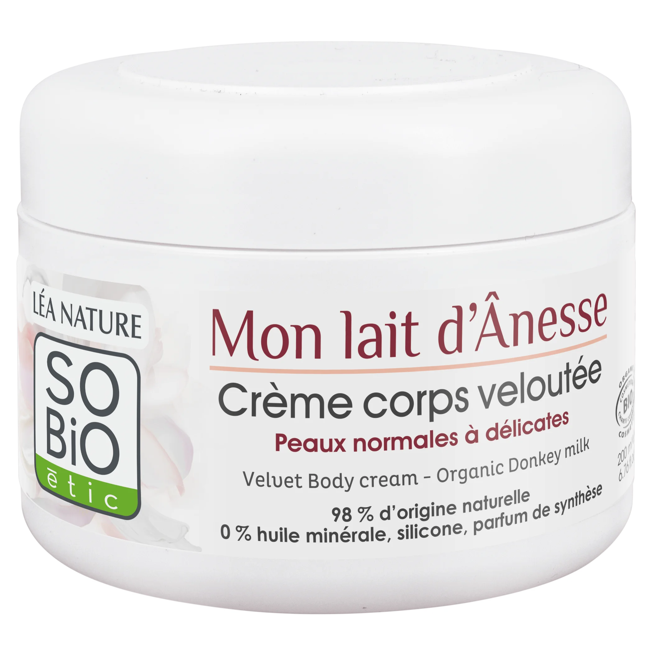SO’BiO étic Creme corporal nutritivo com leite de burra BIO (200 ml) - também para pele sensível