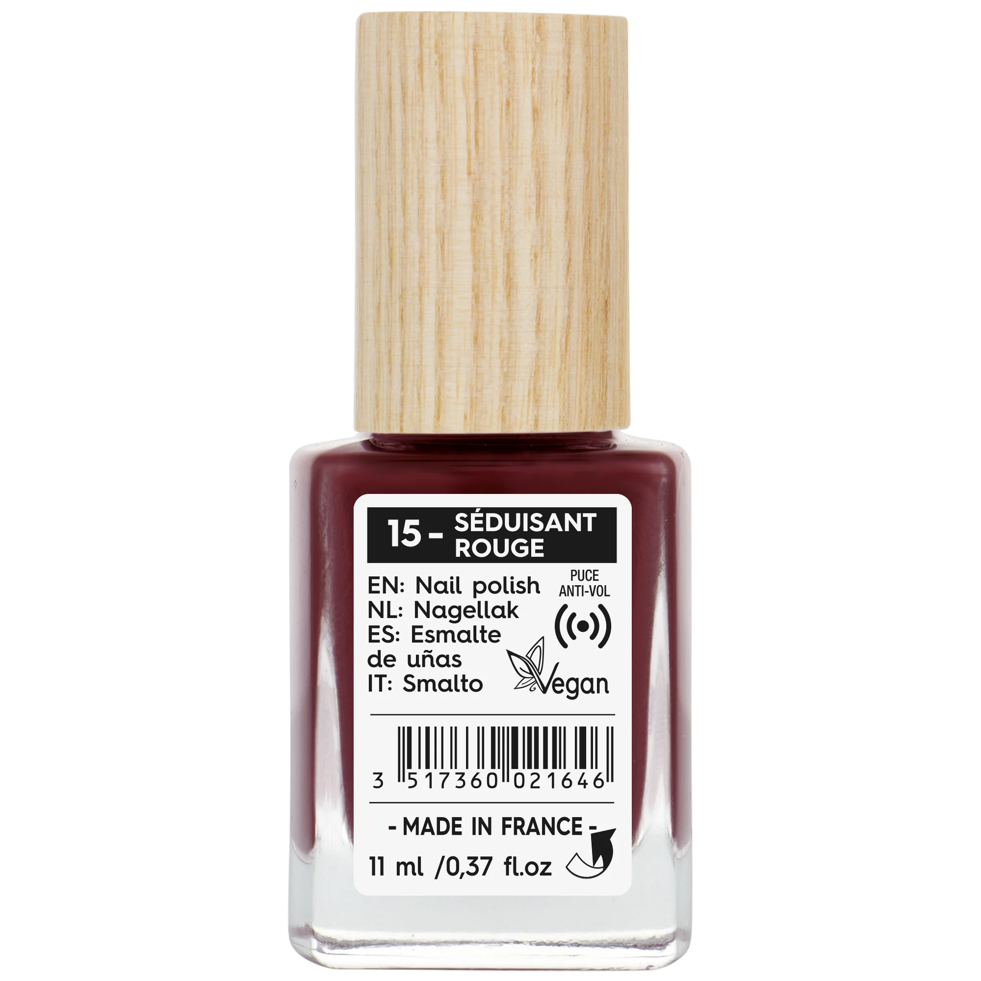 SO’BiO étic Verniz para unhas - 15 vermelho sedutor (11 ml) - com cor brilhante e intensa