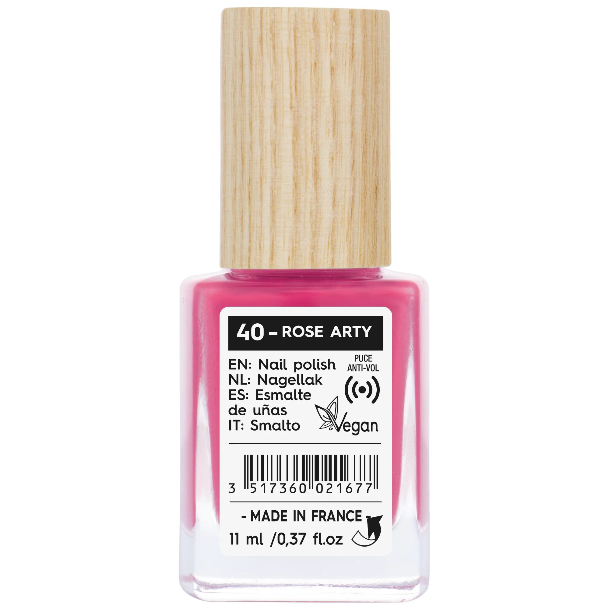 SO’BiO étic Verniz para unhas - 40 rosa boémio (11 ml) - com cor brilhante e intensa