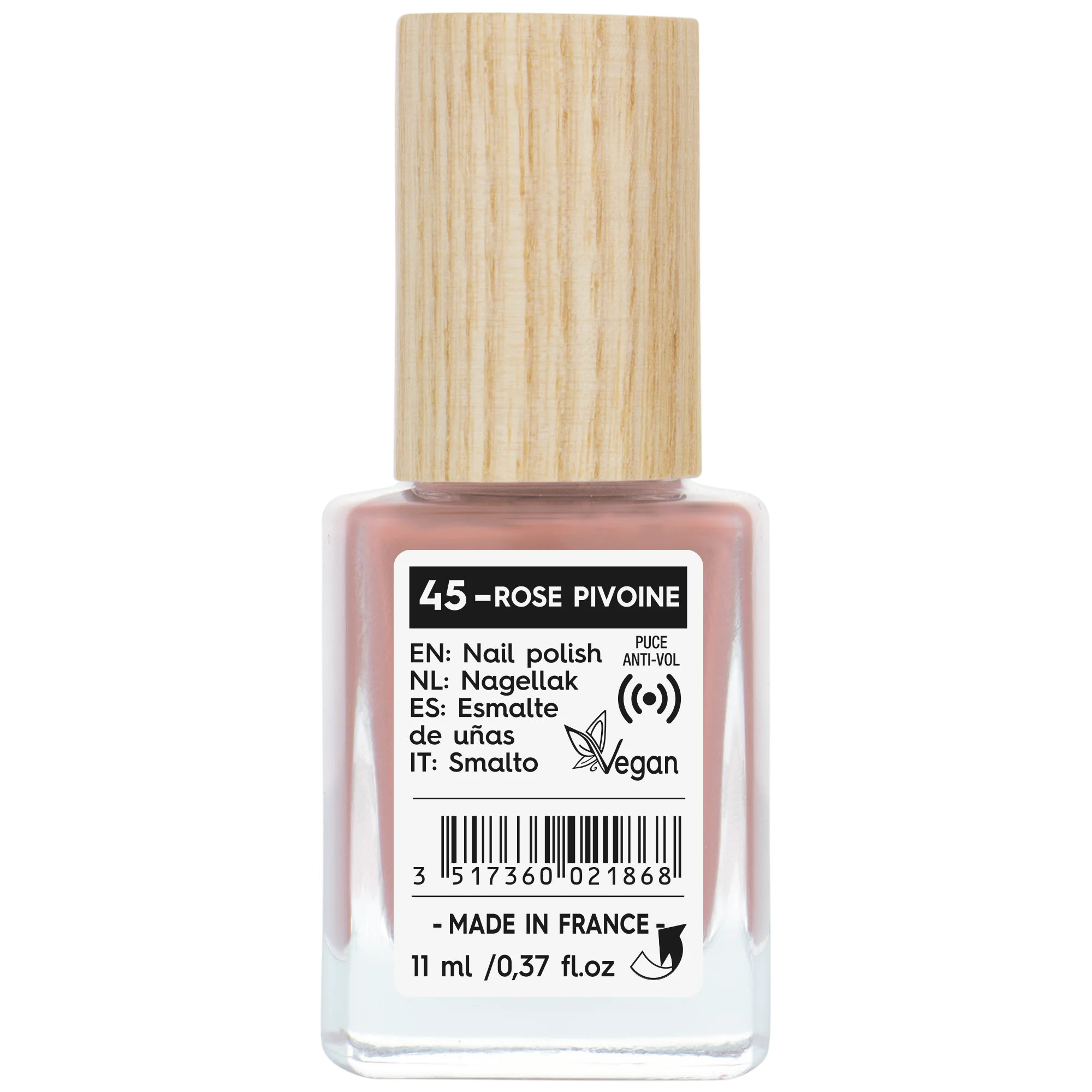 SO’BiO étic Verniz para unhas - 45 peónia rosa (11 ml) - com cor brilhante e intensa
