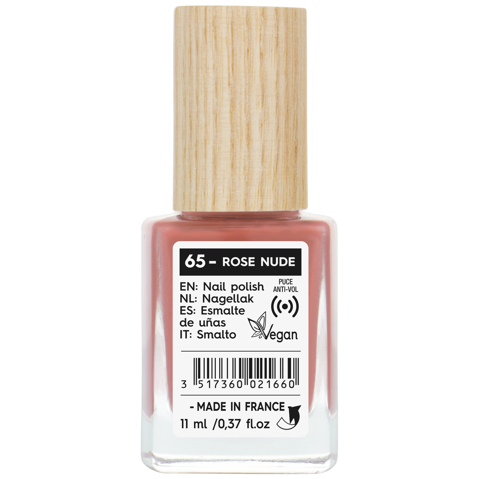 SO’BiO étic Verniz de unhas - 65 rosa nude (11 ml) - com uma cor radiante e intensa