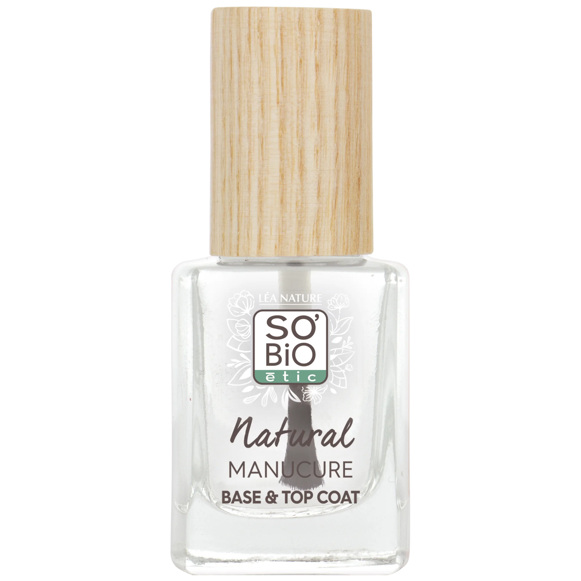 SO’BiO étic Verniz de unhas transparente - base e top coat (11 ml) - fortalece e alisa as unhas