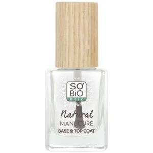 SO’BiO étic Verniz de unhas transparente - base e top coat (11 ml) - fortalece e alisa as unhas