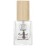 SO’BiO étic Verniz de unhas transparente - base e top coat (11 ml) - fortalece e alisa as unhas