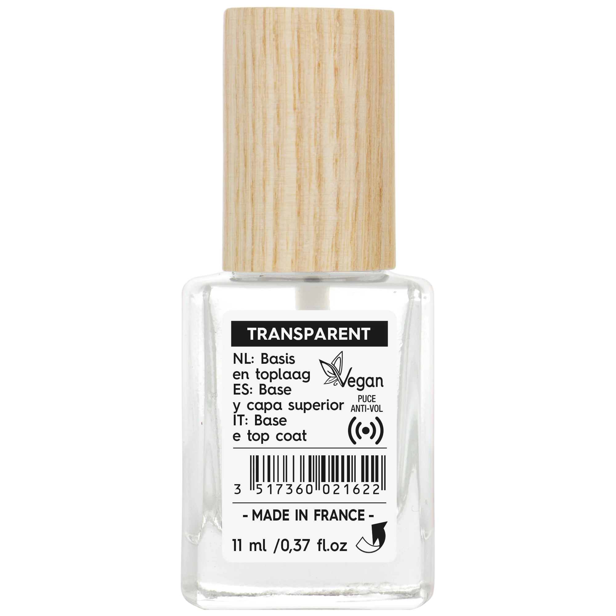 SO’BiO étic Verniz de unhas transparente - base e top coat (11 ml) - fortalece e alisa as unhas