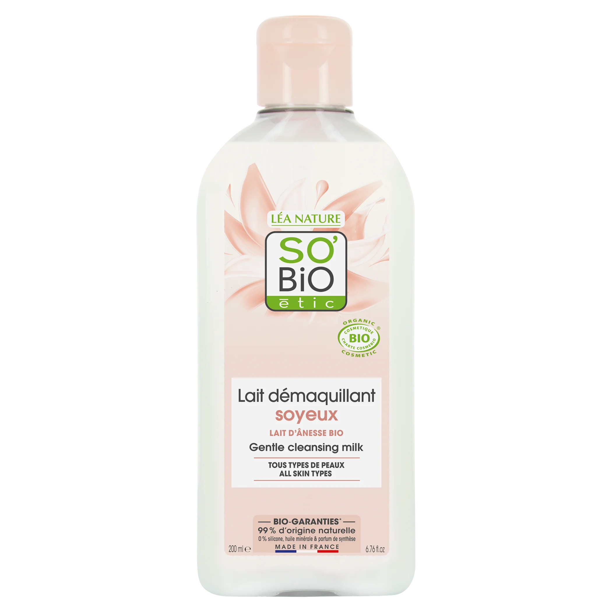 SO’BiO étic Leite desmaquilhante com leite de burra BIO (200 ml) - remove suavemente a maquilhagem e as impurezas