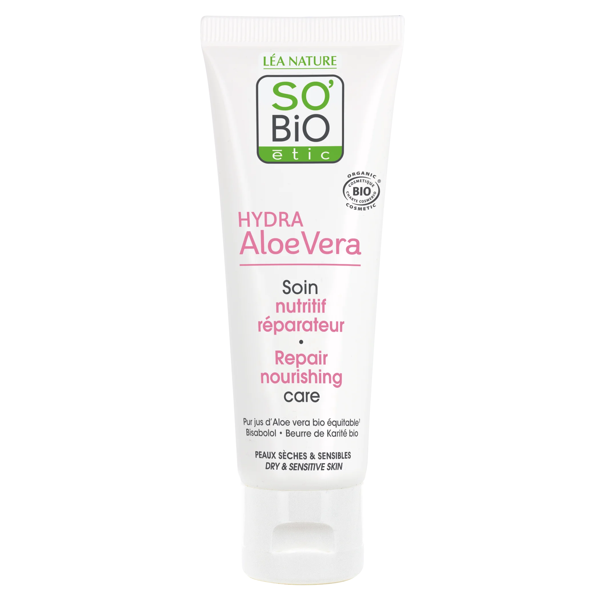 SO’BiO étic Cuidado nutritivo reparador com Aloe vera para pele sensível BIO (50 ml) - hidrata e nutre a pele