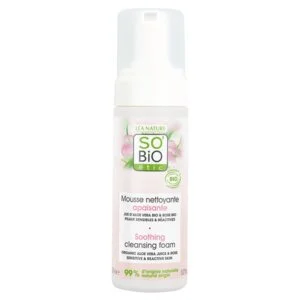 SO’BiO étic Espuma de limpeza calmante Aloe Vera BIO (150 ml) - enriquecida com água de rosas