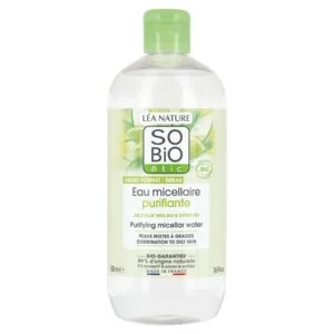 SO’BiO étic Água micelar de limpeza Aloe Vera - zinco e citrinos BIO (500 ml) - ideal para pele mista a oleosa