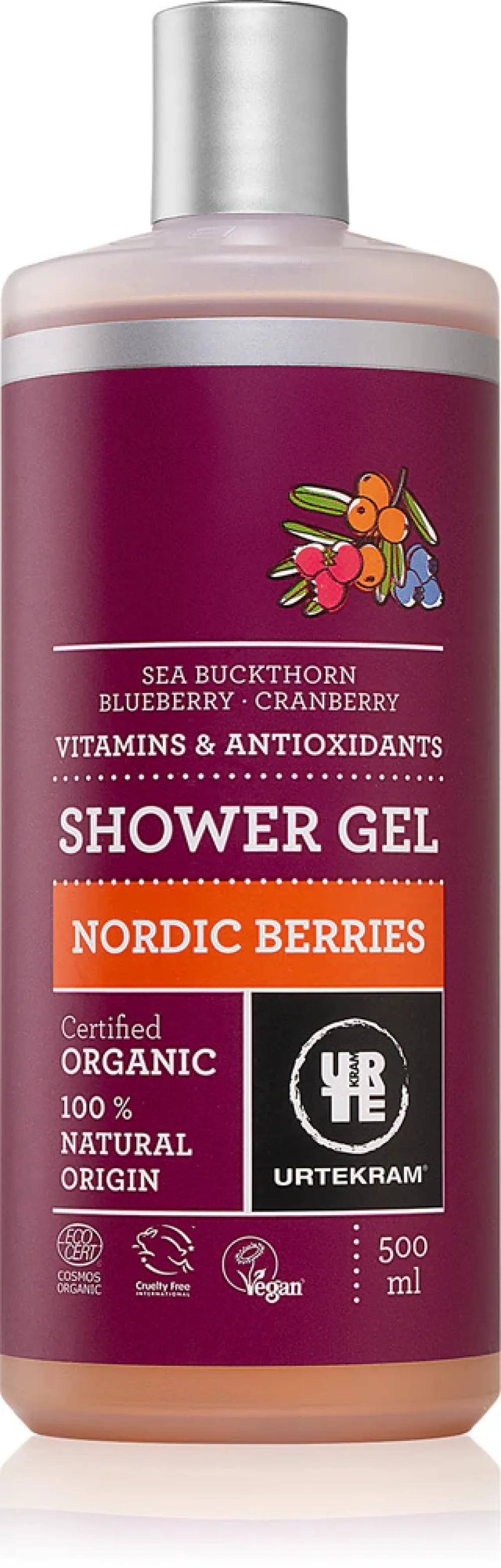 Urtekram Gel de duche Nordic Berries 500ml BIO, VEG