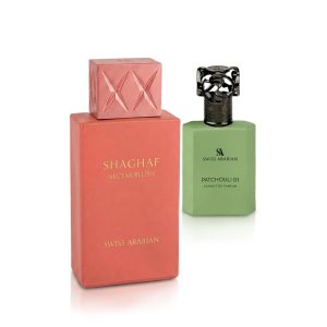 Shaghaf Nectar Blush Patchouli 01 50 ml + EDP Shaghaf extrato de perfume unissexo