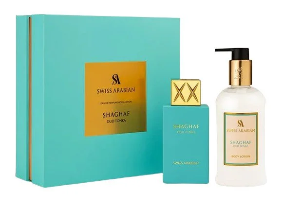 Shaghaf Oud Tonka U 75 ml + loção corporal água de perfume 300 ml