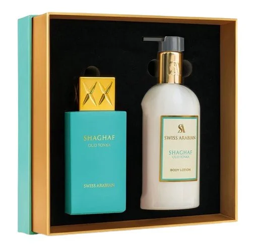 Shaghaf Oud Tonka U 75 ml + loção corporal água de perfume 300 ml