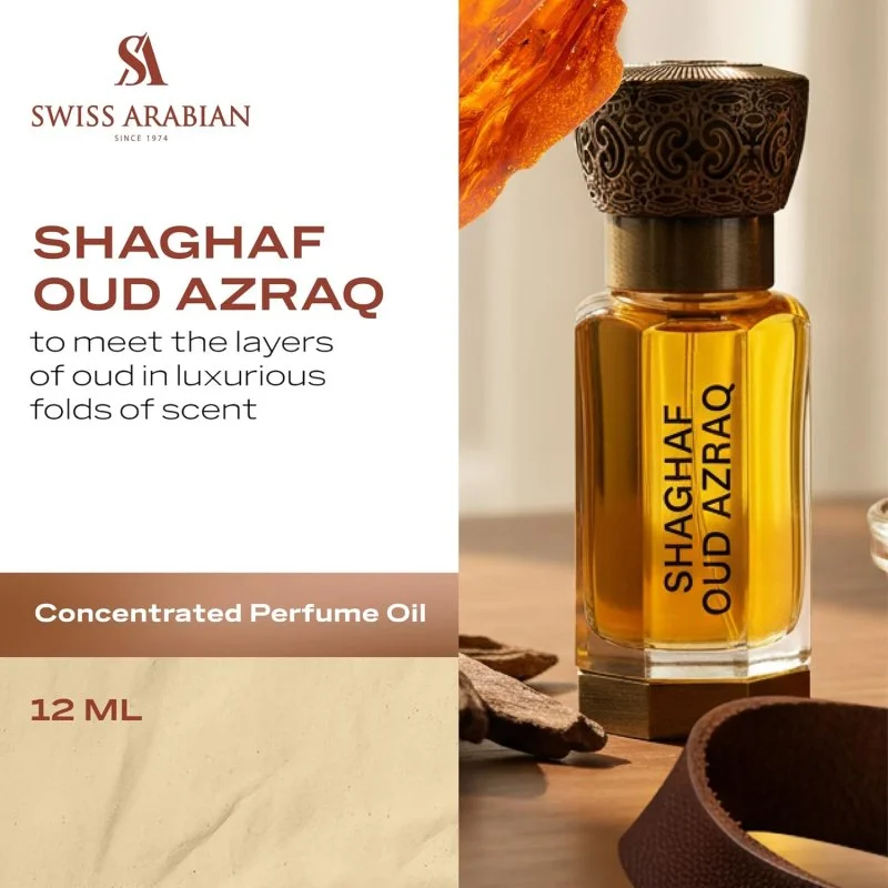 Shaghaf Oud Azraq Óleo de Perfume Concentrado U 12 ml