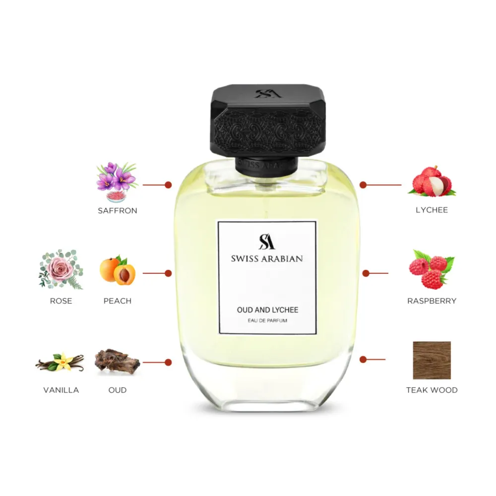 Água de perfume Swiss Arabian Oud and Lychee unissex 100 ml