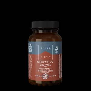Terranova Health Enzimas Digestivas e Probióticos (50 cápsulas) - enriquecidos com funcho, gengibre e bardana
