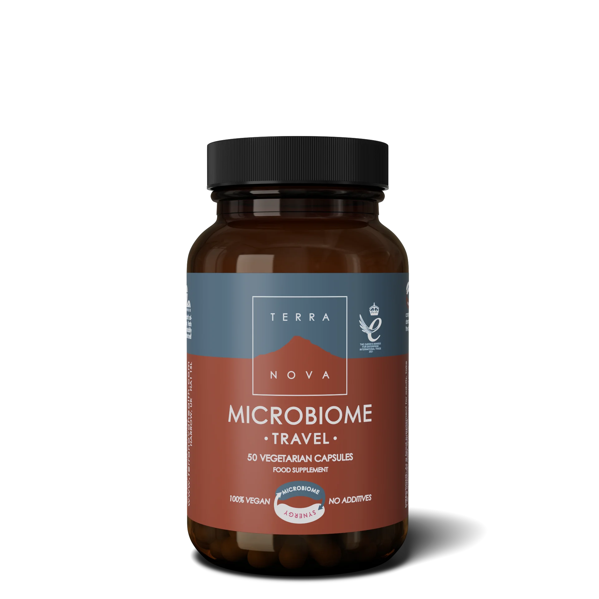 Terranova Health Microbiome Travel (50 cápsulas) - suporte durante a mudança de ambiente