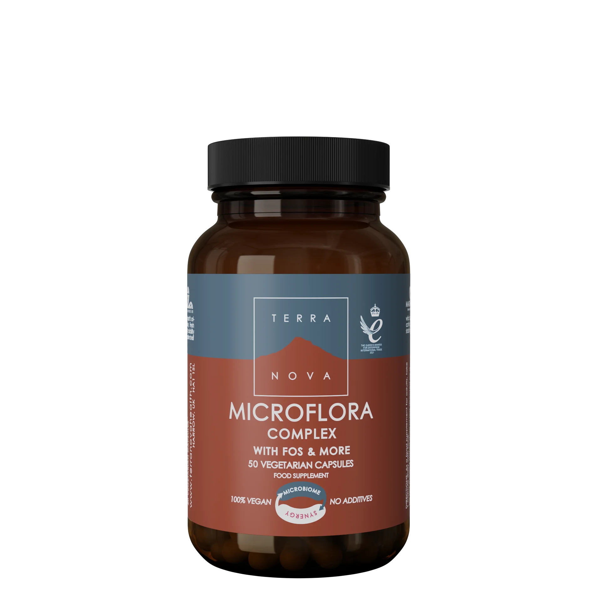Terranova Health Complexo de Probióticos & Prebióticos (50 cápsulas) - para apoio da microbiota intestinal