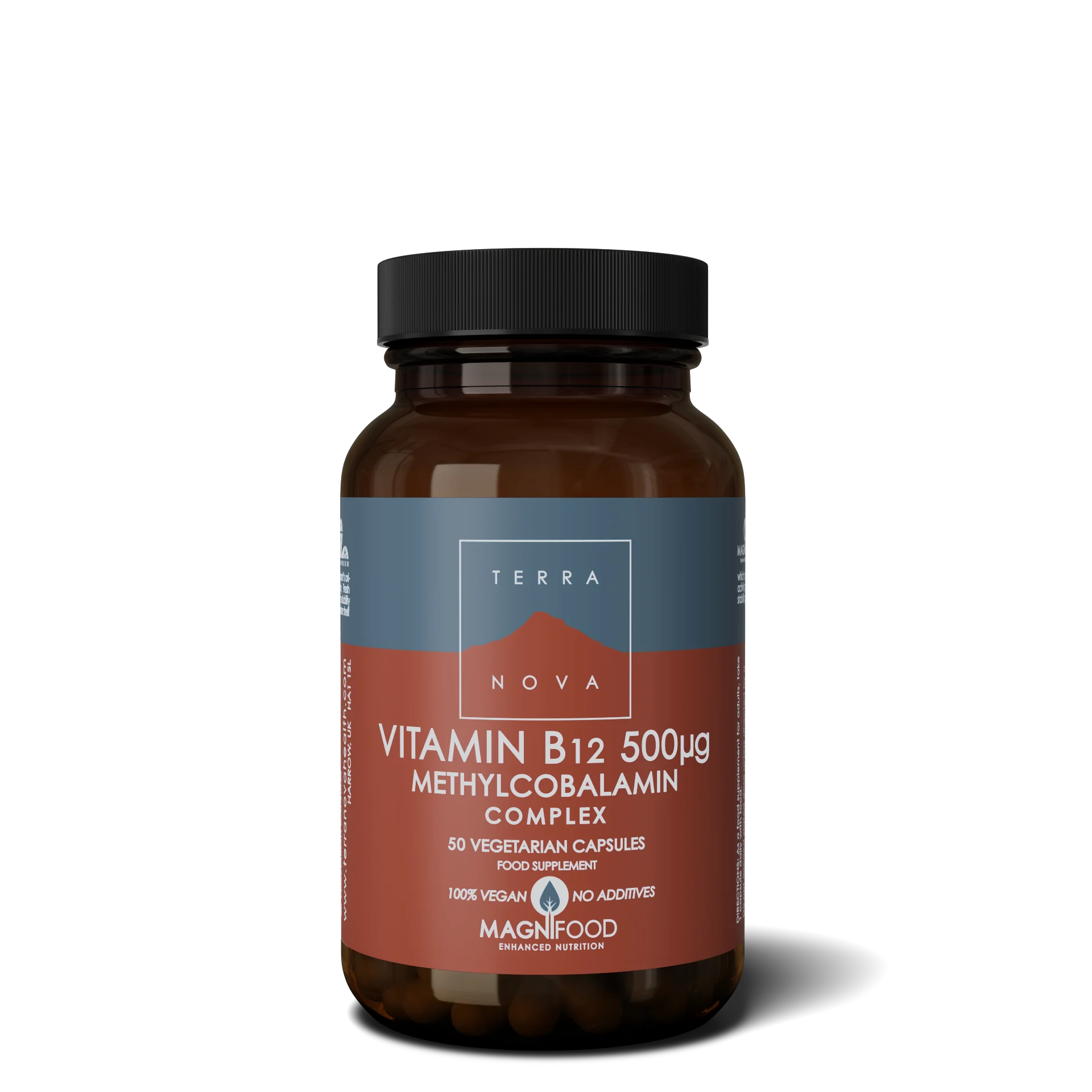 Terranova Health Vitamina B12 (Metilcobalamina) 500 µg Complexo (50 cápsulas) - alta absorção