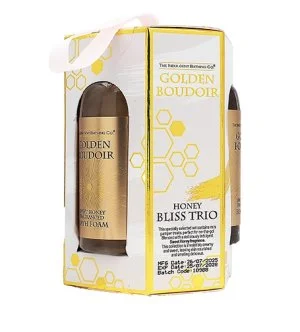 The Indulgent Bathing Co. Golden Boudoir conjunto de oferta gel de banho 60 ml + espuma de banho 60 ml + leite corporal