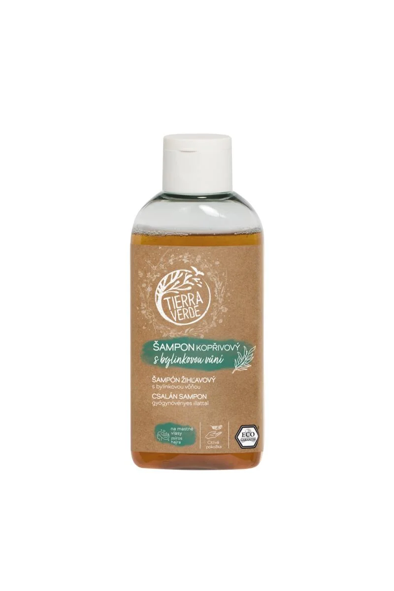 Tierra Verde Champô de urtiga com aroma herbal 100 ml - para cabelos oleosos