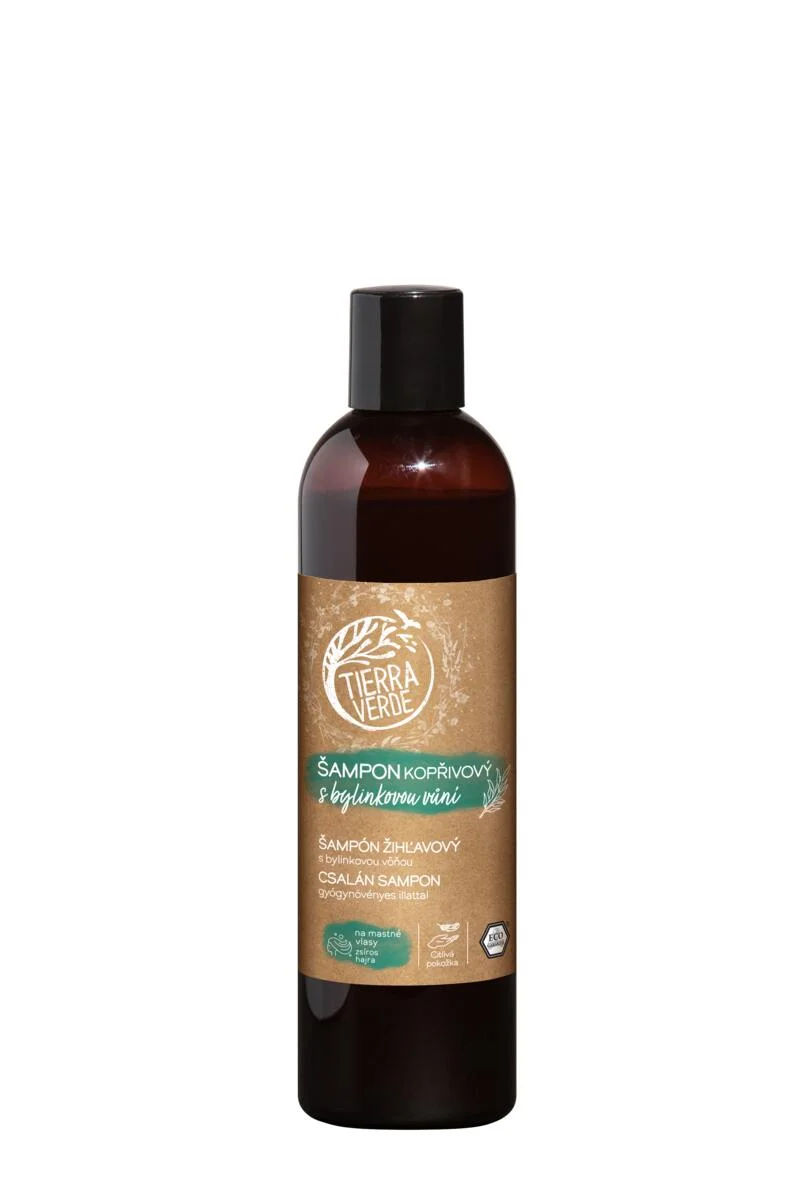 Tierra Verde Champô de urtiga com aroma de ervas 300 ml - para cabelos oleosos