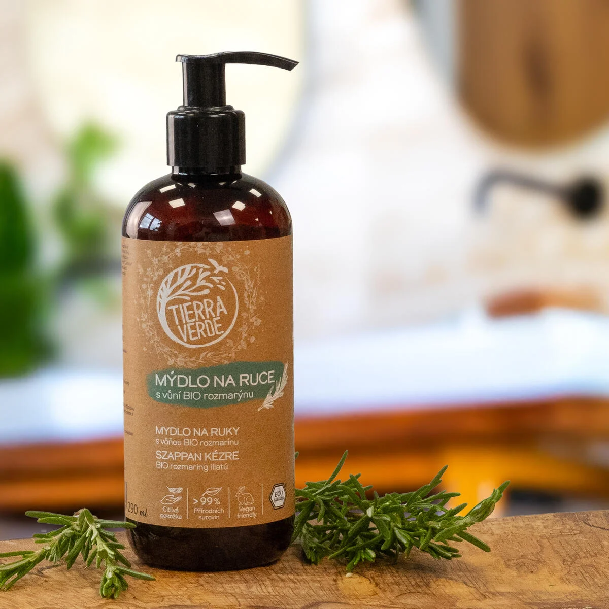 Tierra Verde Sabonete líquido para as mãos - BIO Alecrim 100 ml - com tanchagem biológica checa