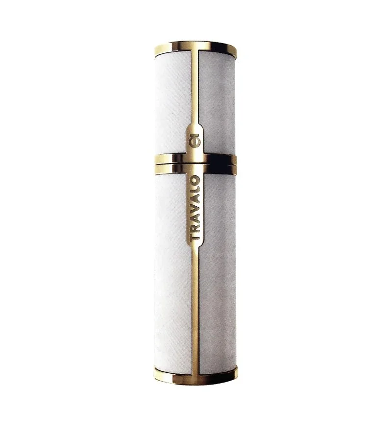 Milano atomizador de perfume recarregável 5 ml Branco e Dourado