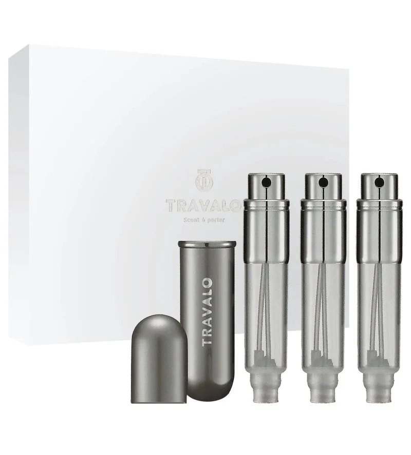 Atomizador de perfume recarregável Clássico 3x5 ml Titânio