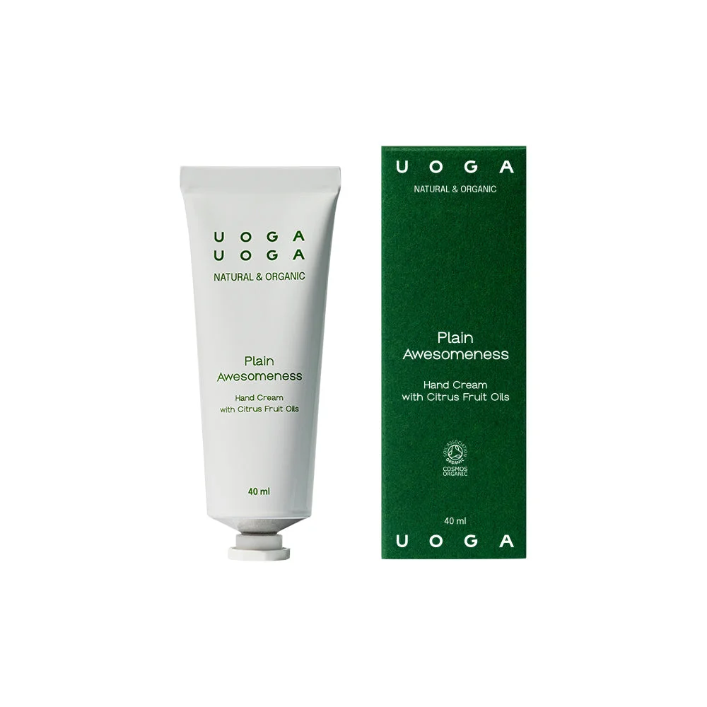 Uoga Uoga Creme hidratante para as mãos Plain Awesomeness BIO (40 ml) - com aroma cítrico refrescante