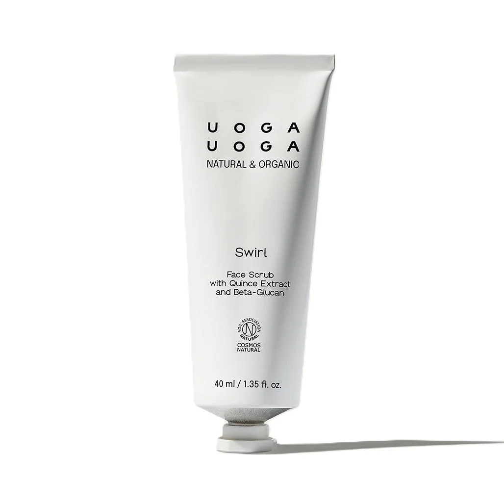 Uoga Uoga Esfoliante facial suave Swirl com extrato de marmelo (40 ml) - também adequado para pele sensível