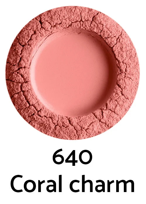 Uoga Uoga Blush mineral solto com âmbar (5 g) 6405 Coral Charm - realce natural das bochechas em 3 tonalidades