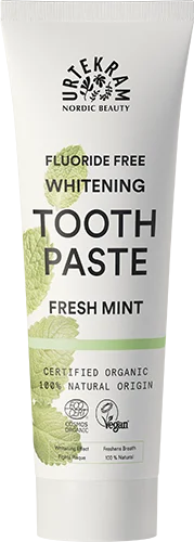 Urtekram Pasta dentífrica branqueadora com menta BIO (75 ml) - com sabor fresco a menta