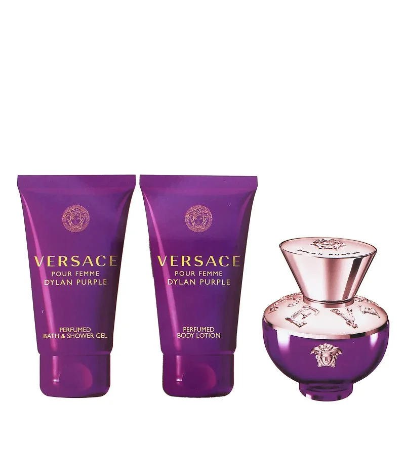Dylan Purple conjunto de presente 50 ml + loção corporal 50 ml + gel de banho eau de parfum para mulheres