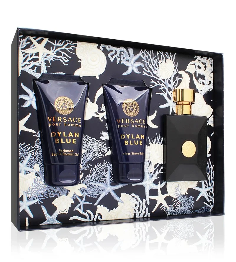 Dylan Blue Pour Homme conjunto de oferta 50 ml + gel de banho 50 ml + bálsamo pós-barba eau de toilette para homem